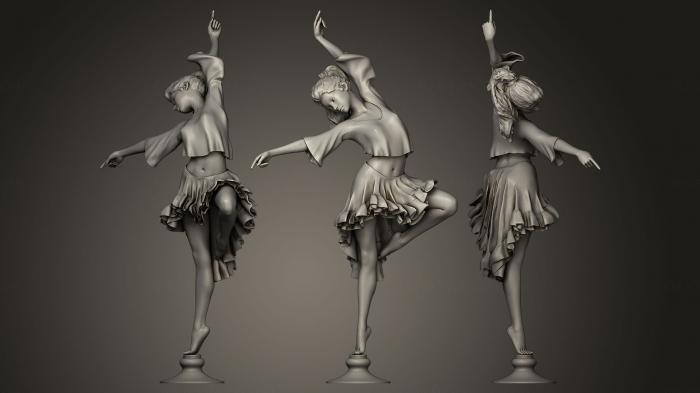 نموذج ثلاثي الأبعاد لآلة CNC تماثيل الفتيات اجنيا راقصة